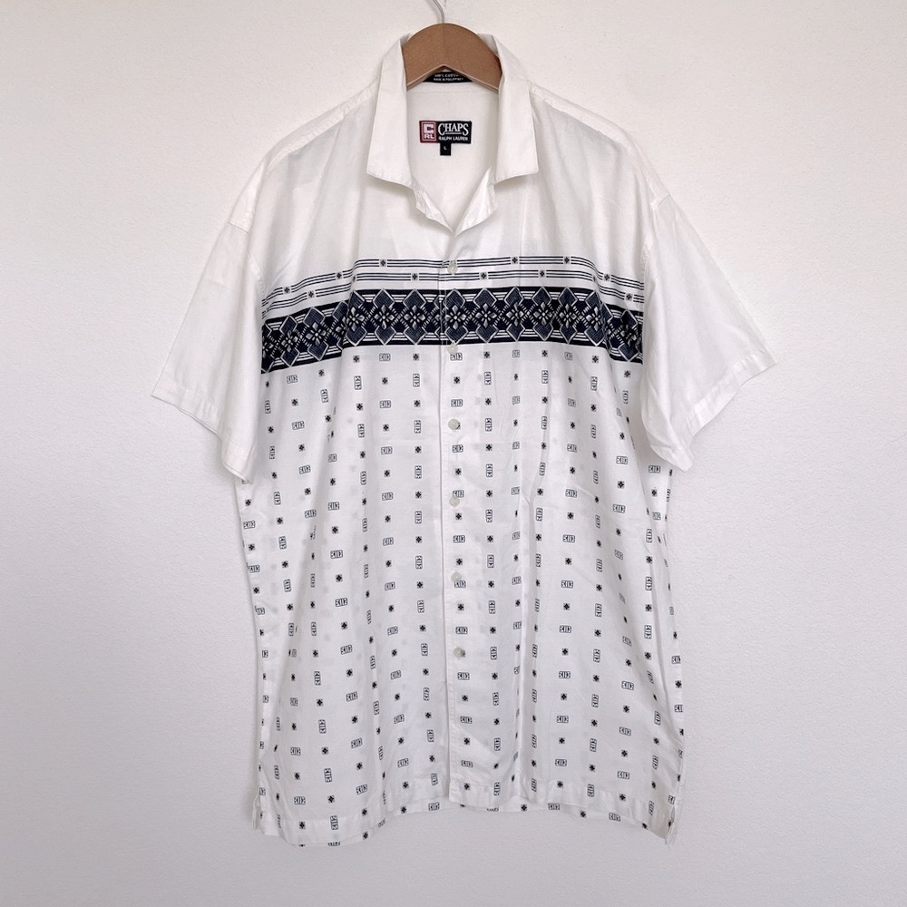 CHAPS shirt short sleeve summer white classic